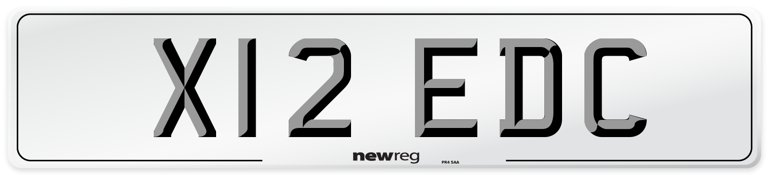 X12 EDC Number Plate from New Reg
